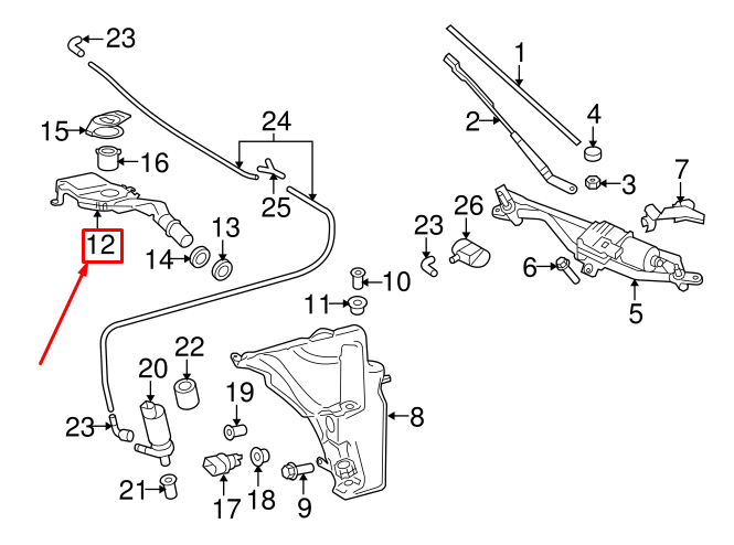 NEW AUDI A4 AVANT 8K FRONT WINDSHIELD FLUID RESERVOIR LHD 8T1955463B ORIGINAL