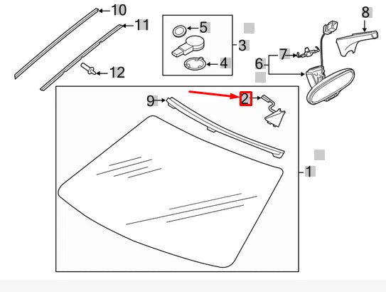 NEW AUDI A3 8V INTERIOR REAR VIEW MIRROR COVER 8V5980281 ORIGINAL