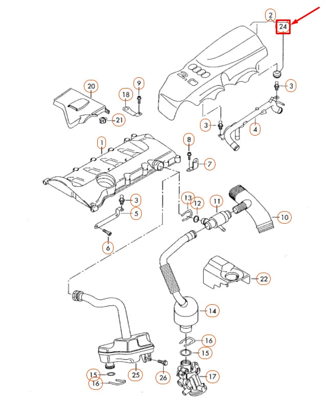 NEW AUDI A1 MK1 ENGINE COMPARTMENT COVER PUSH-ON CONNECTOR 07C103226A