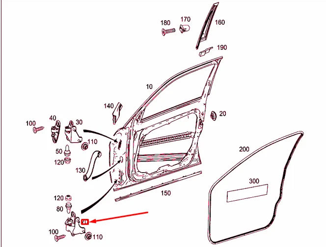 NEW MERCEDES-BENZ GLK X204 FRONT LEFT DOOR BOTTOM HINGE A2047201137