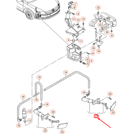 NEW VW CC LEFT HEADLIGHT WASHER LIFT CYLINDER WITH SPRAY JET 3C8955103B ORIGINAL