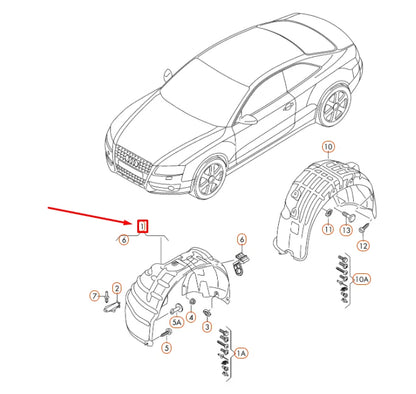 NEW AUDI A4 B8 FRONT LEFT WHEEL HOUSING LINER 8K0821133E ORIGINAL