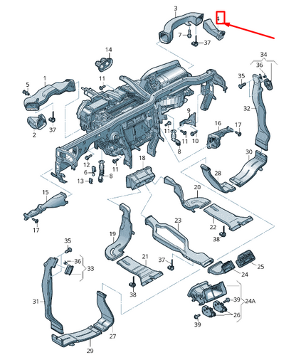 new audi a4 allroad b8 front right dash vent air guide rhd 8t2819726 original