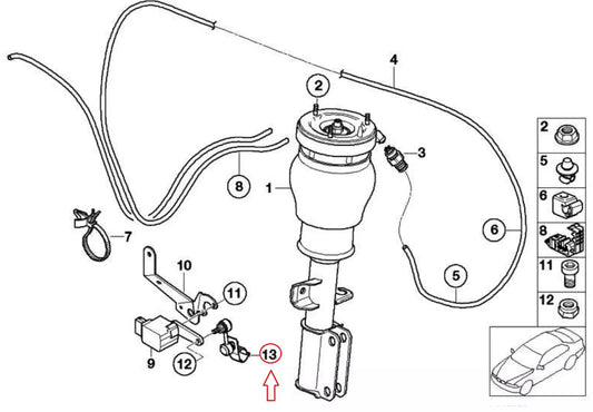 NEW BMW X5 E53 FRONT HEADLIGHT LEVEL ADJUSTMENT ROD 37146766799 ORIGINAL