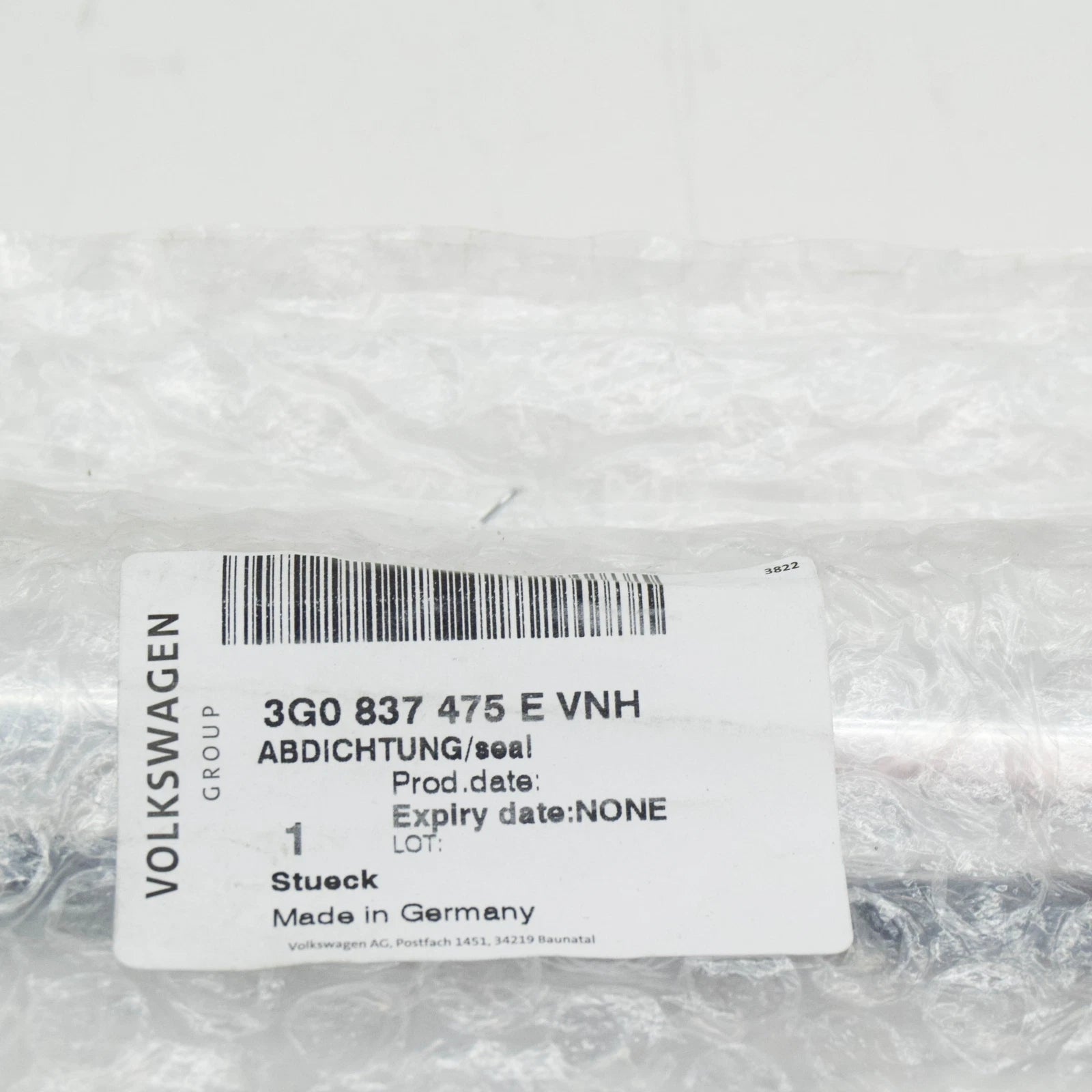 NEW VOLKSWAGEN PASSAT B8 3G FRONT LEFT DOOR MOLDING 3G0837475EVNH ORIGINAL