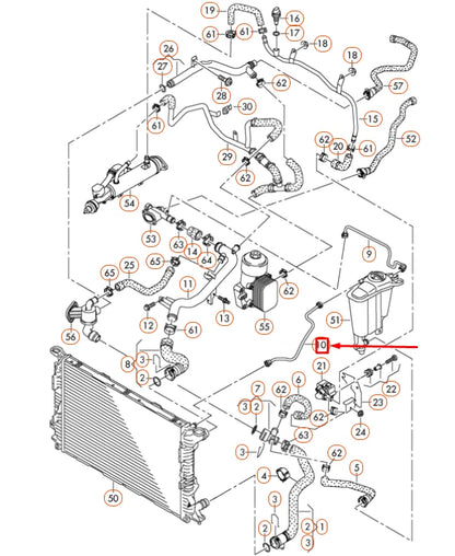 NEW AUDI Q5 8R FRONT RADIATOR COOLANT PIPE 8R0121081M ORIGINAL