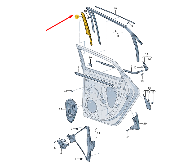 new cupra formentor rear left door b-pillar trim 5ff839901b041 original
