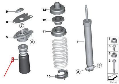 NEW BMW 1 F20 REAR SPRING STRUT ADDITIONAL DAMPER 33536858240 ORIGINAL