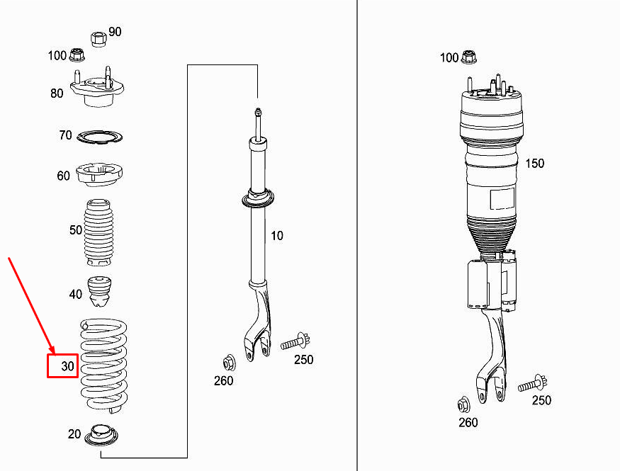 new mercedes-benz glc x253 front coil spring a2533210104 original