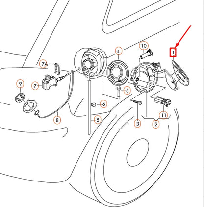 NEW AUDI A3 SPORTBACK 8P FUEL FILLER FLAP 8P4809907DGRU ORIGINAL
