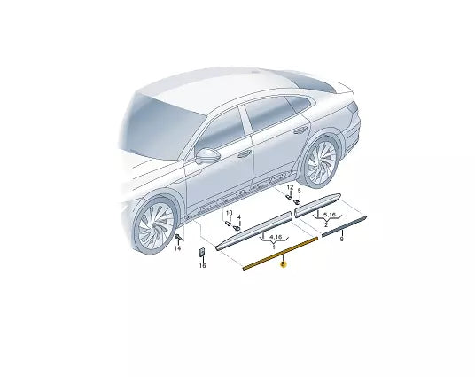 NEW VW ARTEON 3H7 FRONT LEFT DOOR LOWER MOLDING TRIM 3G88533313Q7 ORIGINAL