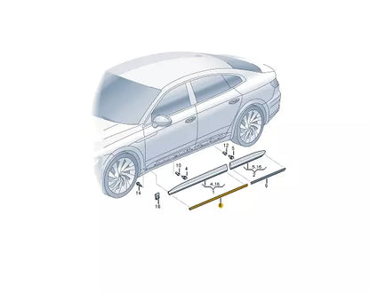 NEW VW ARTEON 3H7 FRONT LEFT DOOR LOWER MOLDING TRIM 3G88533313Q7 ORIGINAL