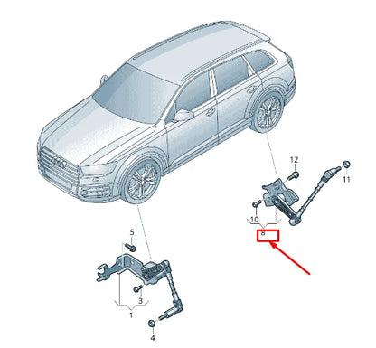 NEW AUDI Q7 4M REAR LEFT HEADLIGHT LEVEL SENSOR 4M0941309K ORIGINAL