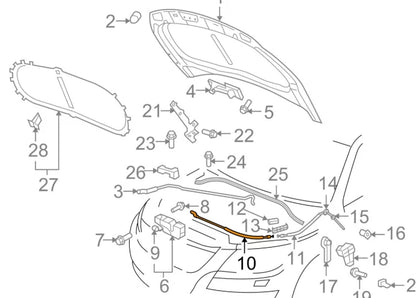 NEW VOLKSWAGEN TIGUAN 5N FRONT LID LOCK CABLE 5N0823531A ORIGINAL