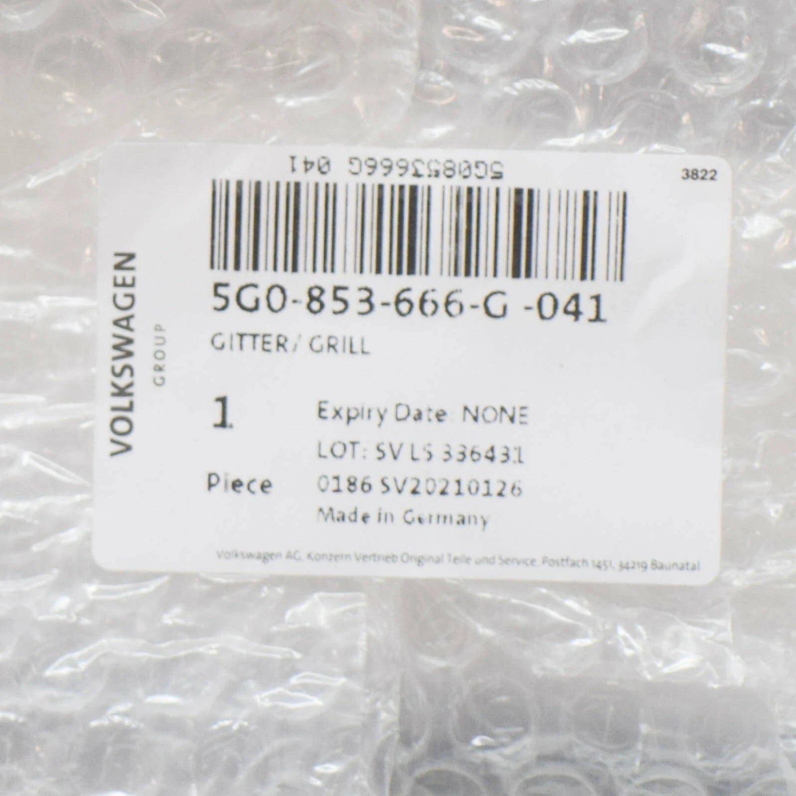 NEW VW GOLF MK7 FRONT BUMPER RIGHT LOWER GRILLE R-LINE 5G0853666G041