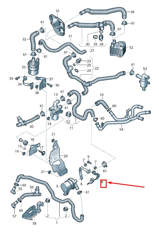 NEW AUDI Q7 4M ENGINE ADDITIONAL COOLANT PUMP BRACKET 4M0121240M