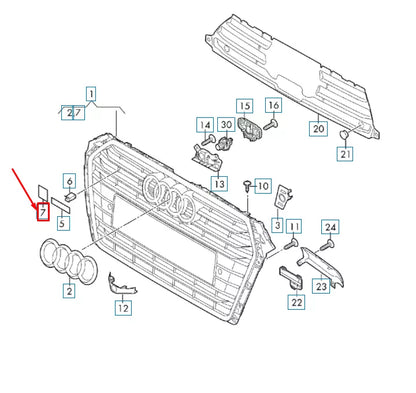 NEW AUDI A4 B9 S4 RADIATOR GRILLE INSCRIPTION BADGE 8W0853736A2ZZ