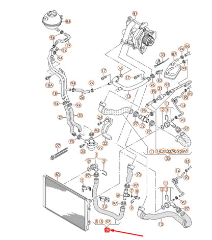 NEW VOLKSWAGEN TIGUAN 5N MK1 LOWER RADIATOR HOSE 5N0121051M
