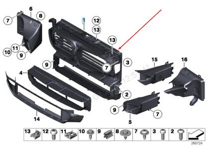 new bmw 5 gt f07 front radiator air duct 51747200765 7200765 2015 original