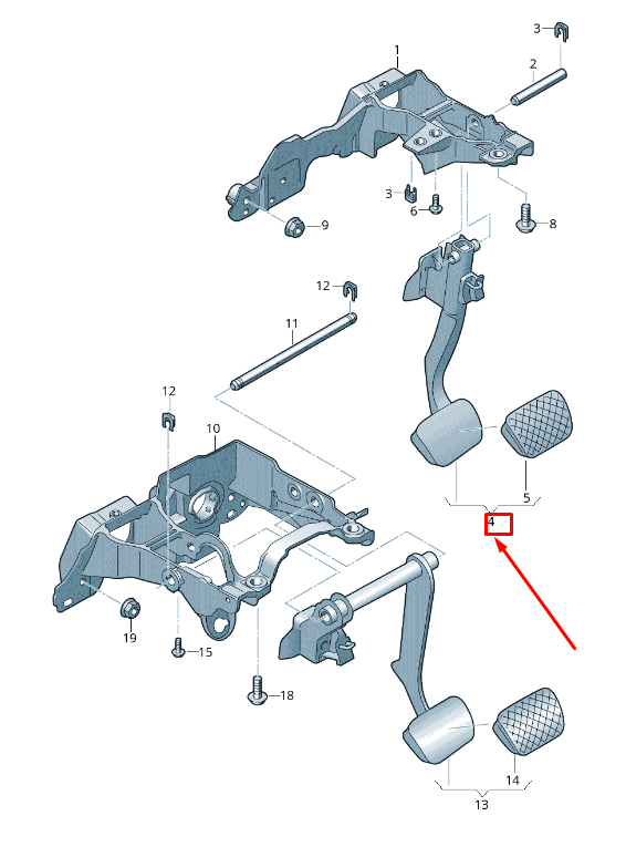 new audi tt fv brake pedal 8w1723140c original