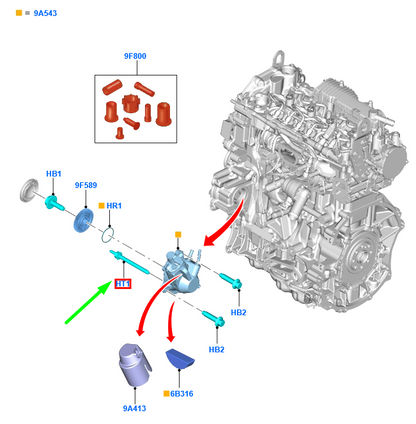 new ford mondeo mk5 fuel injection pump stud w718254-s442 2013830 original