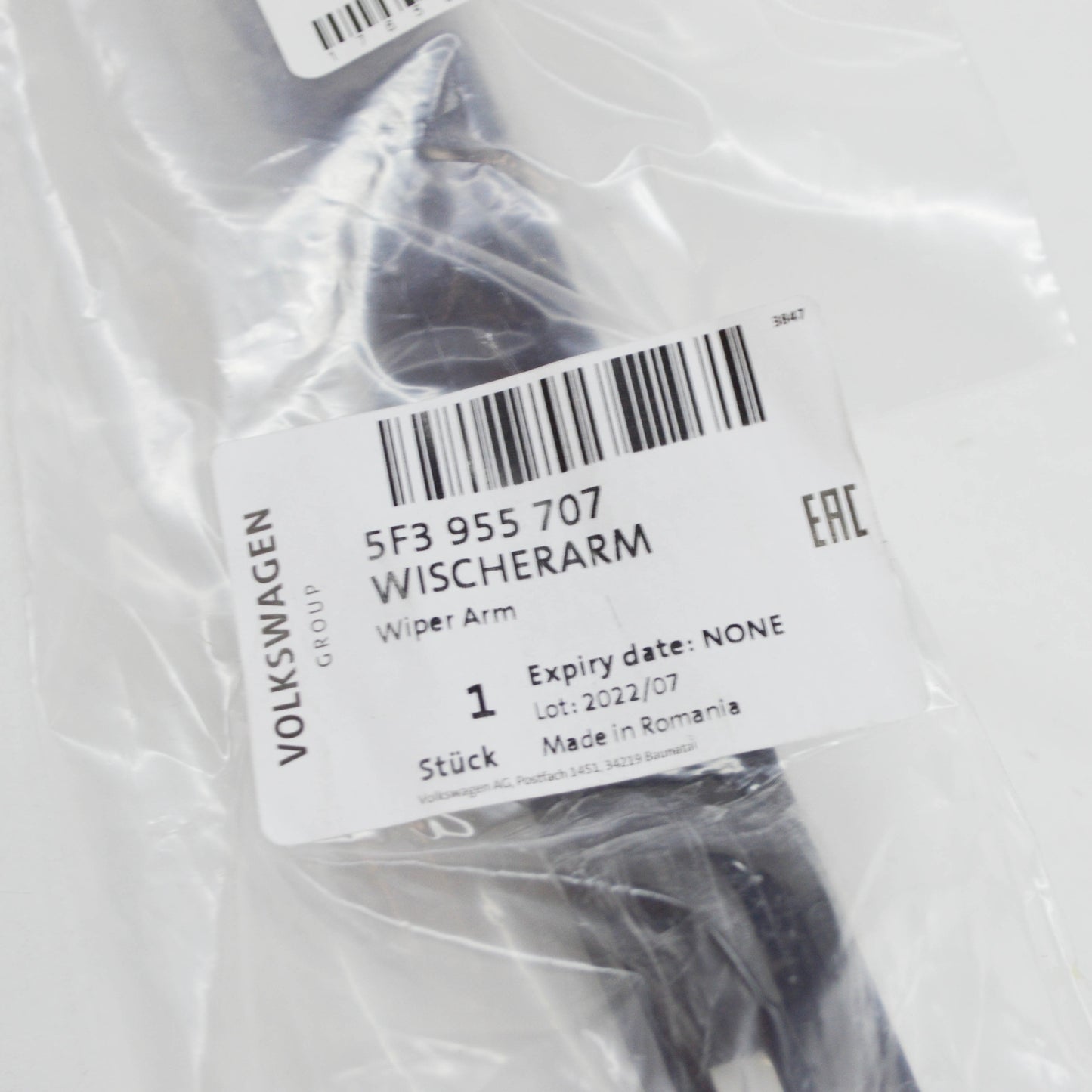 NEW VW TIGUAN AD MK2 REAR WINDOW AERO WIPER ARM 5F3955707 ORIGINAL