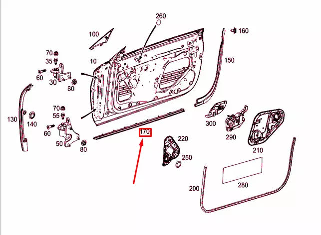 NEW MERCEDES-BENZ E COUPE C238 FRONT RIGHT DOOR SEAL A2387276200 ORIGINAL