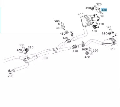 NEW MERCEDES-BENZ E W213 REAR RIGHT EXHAUST HANGER BRACKET A2134922600 ORIGINAL