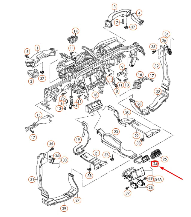 NEW AUDI A6 C7 AIR DUCT CHANNEL CENTER CONNECTING PIECE 4G0857042 ORIGINAL