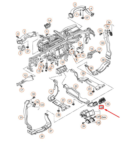 NEW AUDI A6 C7 AIR DUCT CHANNEL CENTER CONNECTING PIECE 4G0857042 ORIGINAL