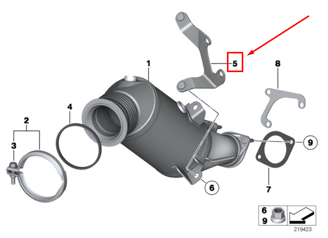 new bmw 3 e90 catalytic converter bracket 18307597065 7597065 original