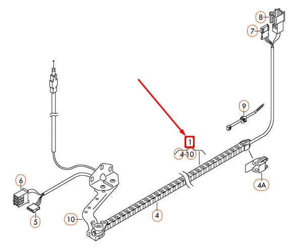 NEW VOLKSWAGEN CRAFTER 2E RIGHT SLIDING DOOR CABLE LOOM 2E0971951AF ORIGINAL