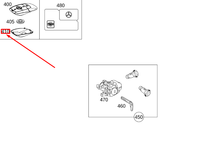 NEW MERCEDES-BENZ GLE W167 KEY HOUSING COVER A2057660700 ORIGINAL