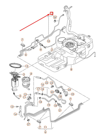 NEW AUDI Q5 8R FEED FUEL PIPE 8R0201220A ORIGINAL