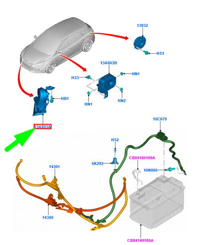 new ford focus iii horn signal 1806687 bm5t-13a803-ac 2694304 original