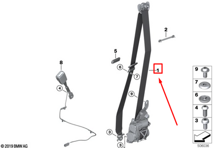 new bmw 5 g30 front left upper seat belt 72117430117 7430117 original
