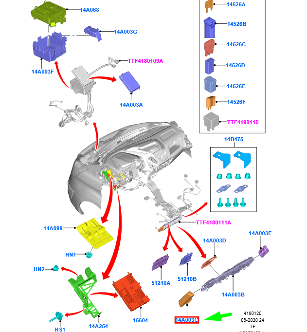 new ford transit custom mk1 fuse junction panel housing 1789549 original