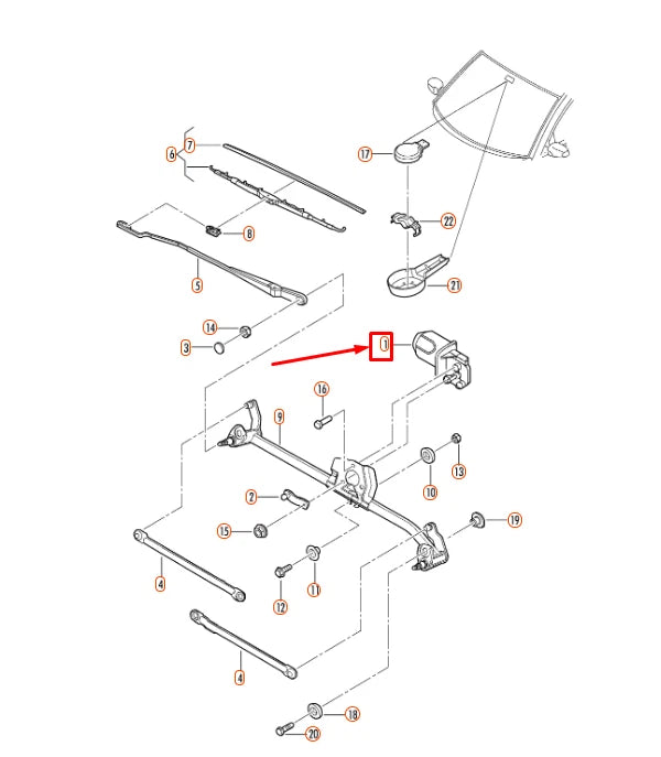 NEW VOLKSWAGEN BEETLE 9C WINDSHIELD WIPER MOTOR 1C0955119 ORIGINAL