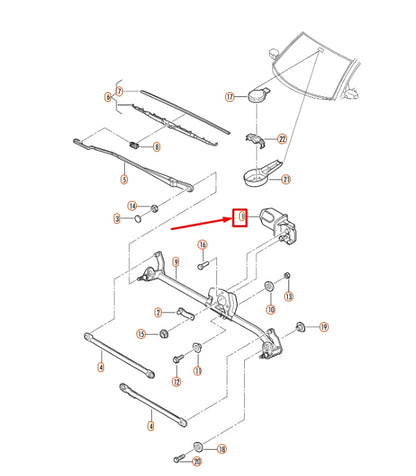 NEW VOLKSWAGEN BEETLE 9C WINDSHIELD WIPER MOTOR 1C0955119 ORIGINAL