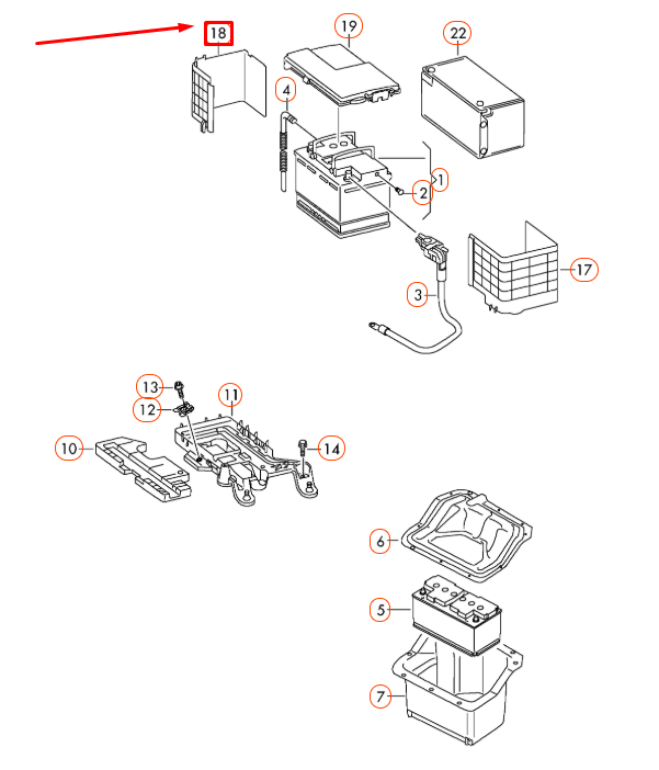 NEW AUDI A3 8P BATTERY TRIM 3C0915336A ORIGINAL