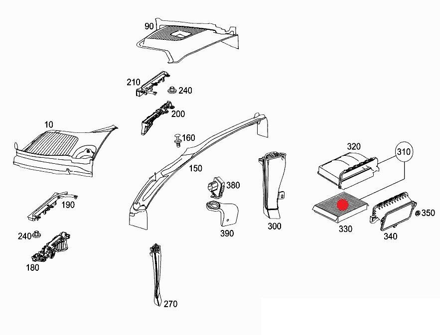 NEW MERCEDES-BENZ C W205 AIR FILTER ELEMENT A1668300218 ORIGINAL