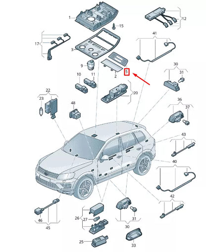 NEW VW TOUAREG 7P MK2 INTERIOR LIGHT TRIM 7P6947134B81U