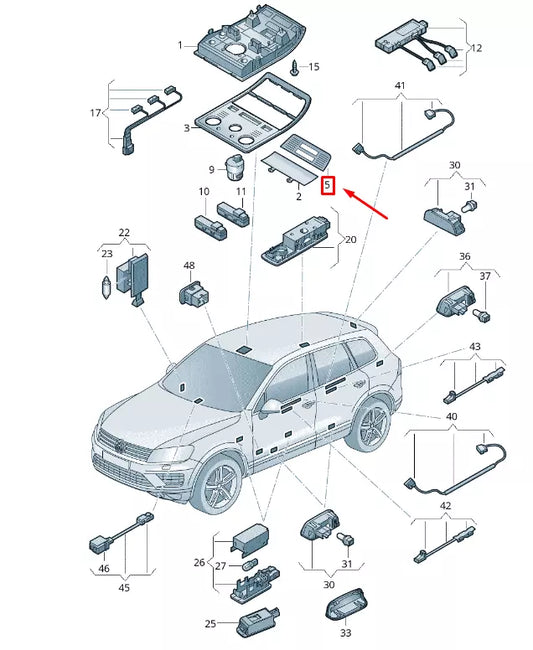 NEW VW TOUAREG 7P MK2 INTERIOR LIGHT TRIM 7P6947134B81U