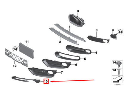 NEW BMW 2 CABRIO F23 FRONT LEFT FOG LIGHT TRIM 7452305 51117452305 ORIGINAL
