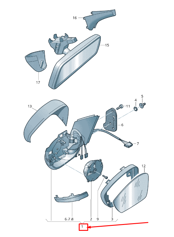 new skoda octavia 5e mk3 front left side wing mirror rhd 5e2857507t original