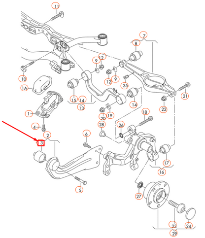 NEW VOLKSWAGEN CC REAR CONTROL ARM BUSHING 3C0505541 ORIGINAL
