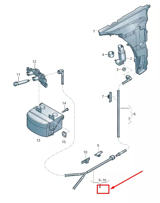 NEW AUDI A6 4A C8 HEADLIGHT WASHER PIPE 4K0955661