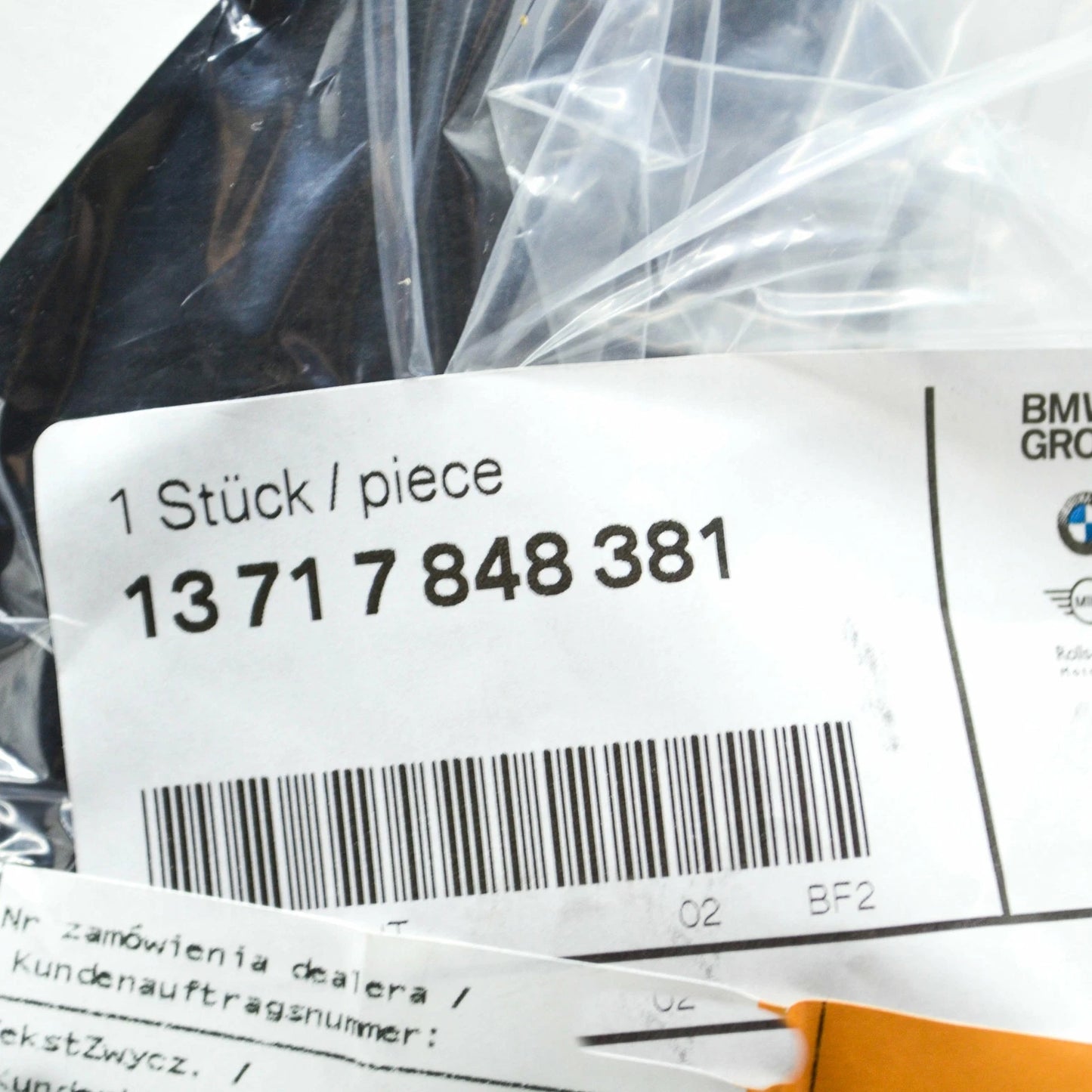 NEW BMW X5 M F85 ENGINE AIR INTAKE RUBBER BOOT HOSE 1-4 13717848381 ORIGINAL