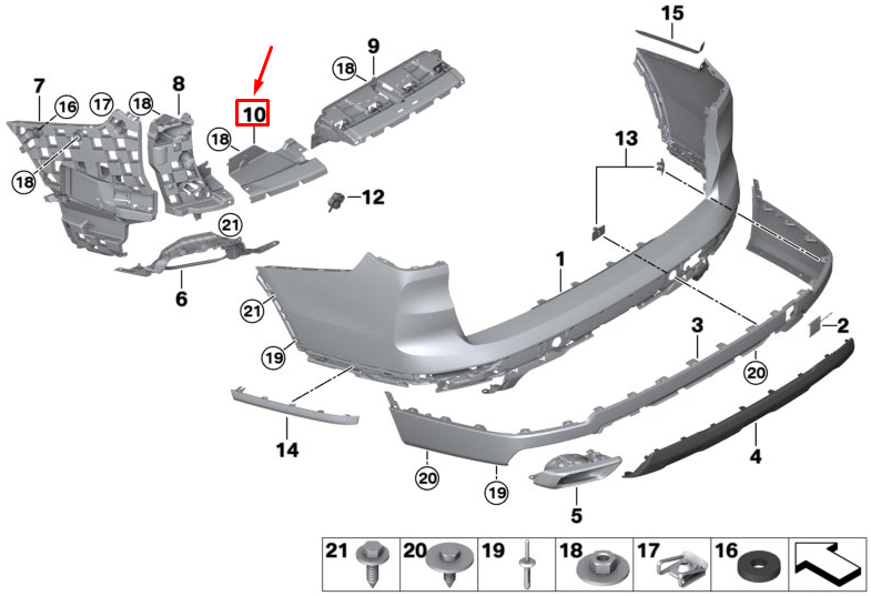 new bmw x7 g07 rear right bumper support 51127487528 original