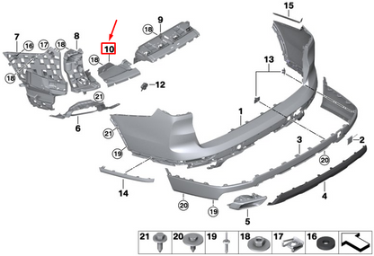 new bmw x7 g07 rear right bumper support 51127487528 original
